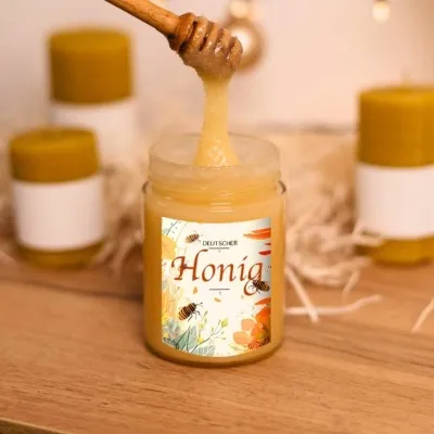 Honey label with design