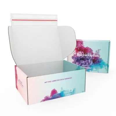 Klappkarton bedruckt mit Klebestreifen