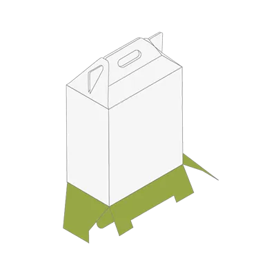 Carry handle box with snap lock base