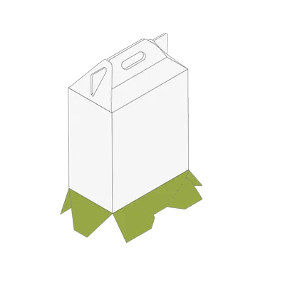 Carry handle box with crash lock base