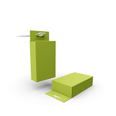 Faltschachtel mit Eurolochaufhängung