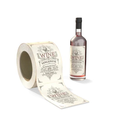 Wine labels textured paper cream