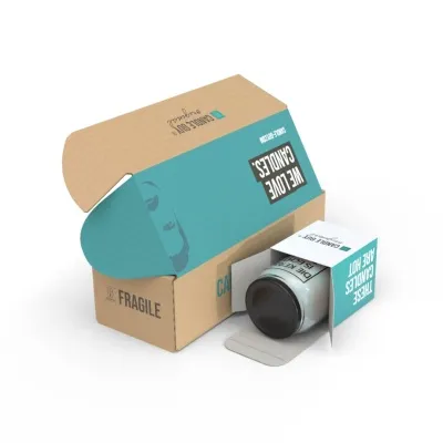 Klappdeckelkarton braune Wellpappe bedruckt