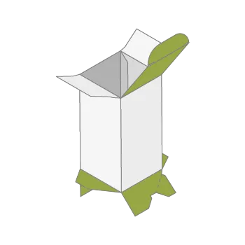 Scatola con fondo a scatto - alette alternate pari