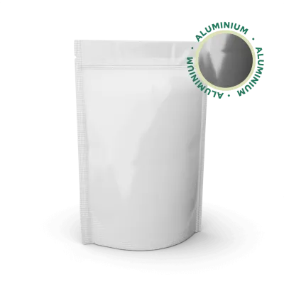 PET/ALU/PE-Folienverbund weiß mit Aluminium