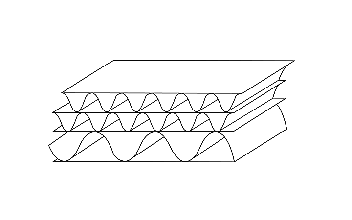 Drei Wellige Wellpappe