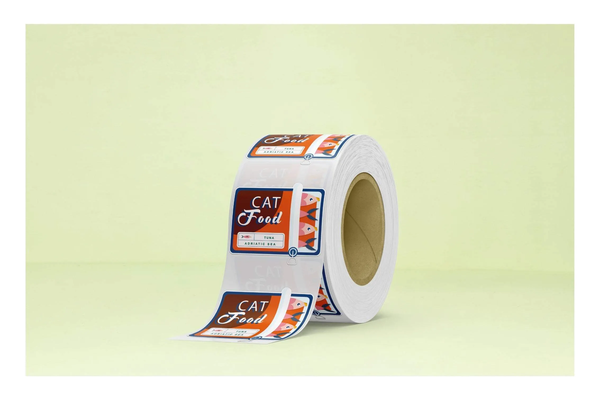 Rollenetiketten für Katzenfutter