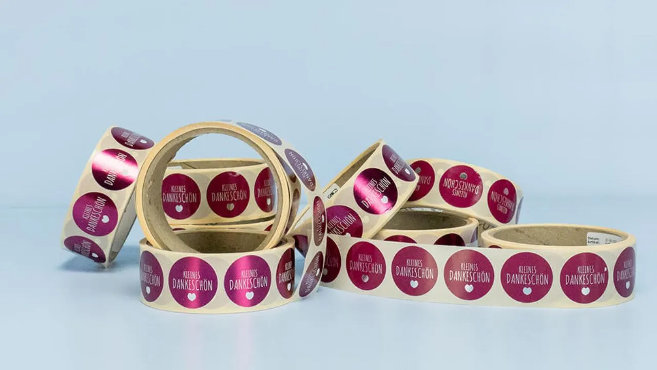 Runde metallisierte Etiketten