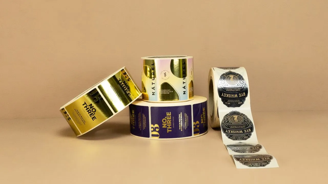 Gold und Silber metallisierte Etiketten