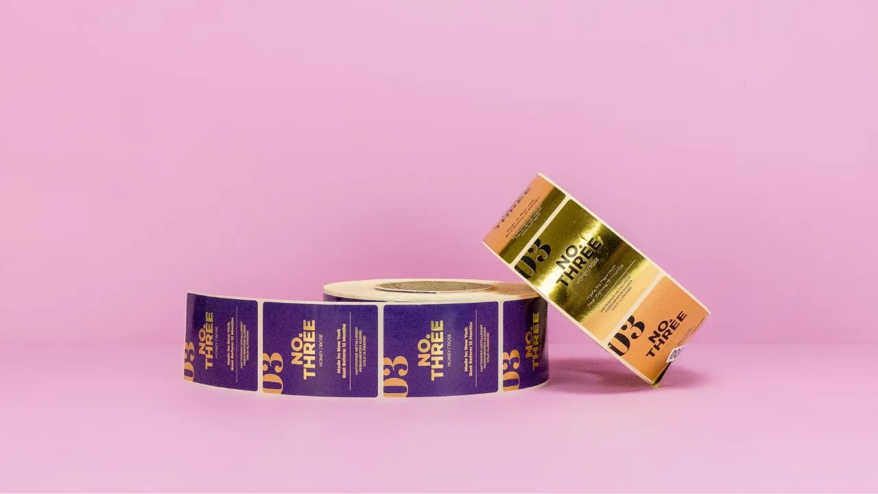 Rechteckige metallisierte Etiketten