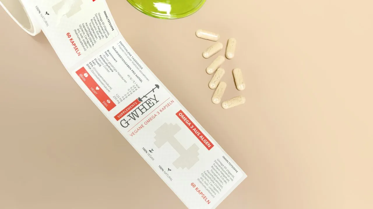 Etiketten Sonderform Sichtfenster transparent