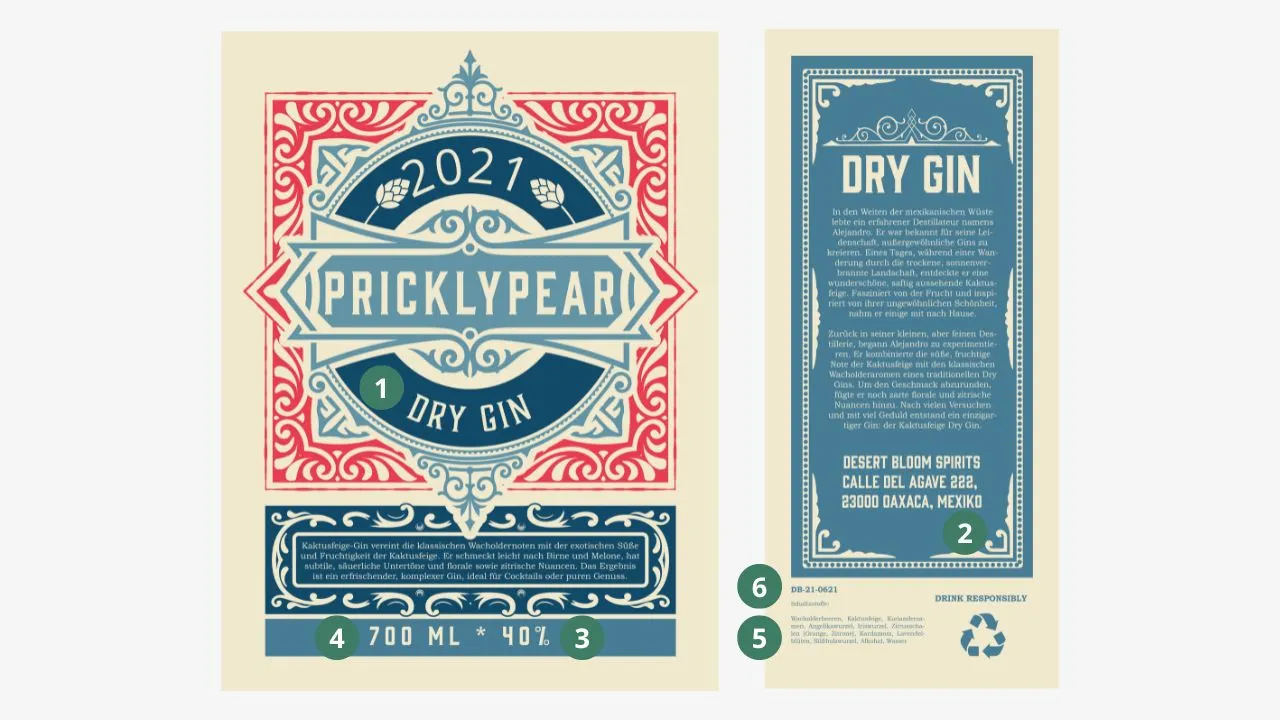 Richtlinien Gin Etiketten