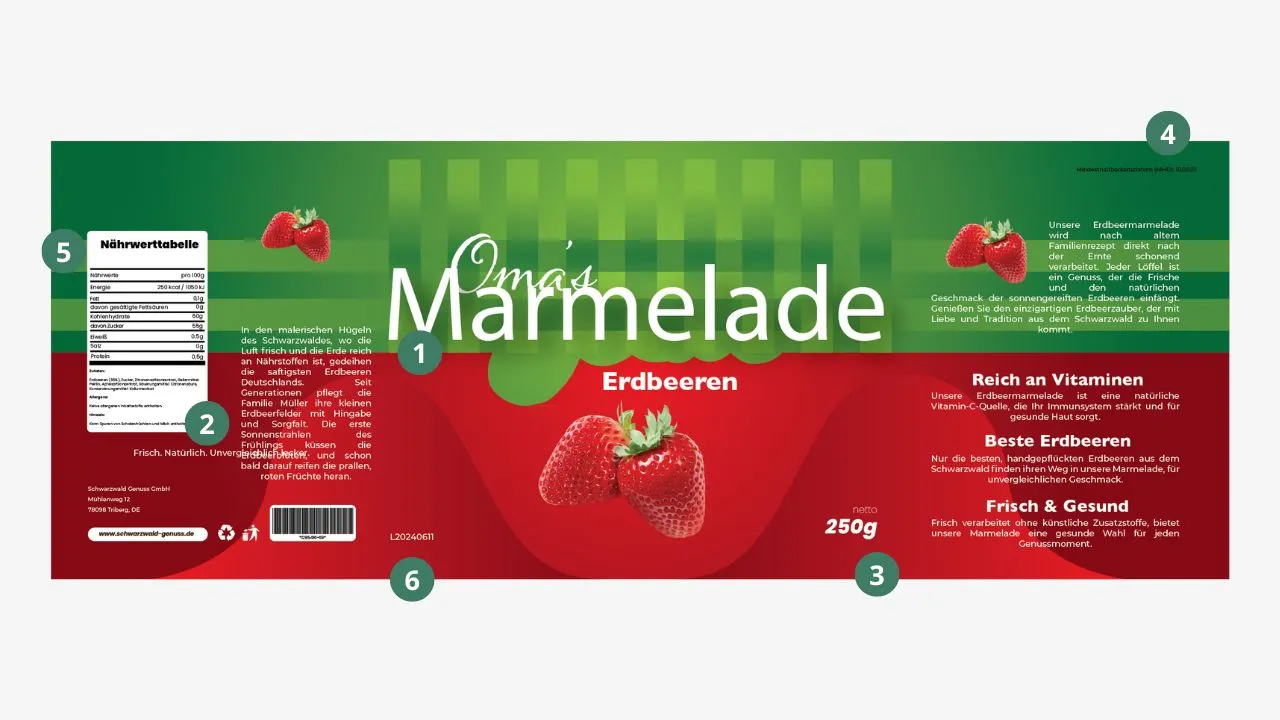 Marmeladen Etiketten Details