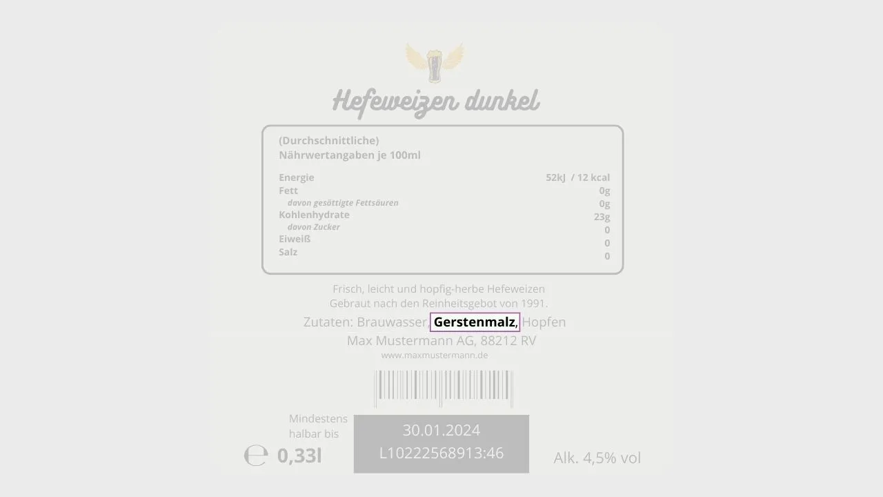 Infografik: Allergene die aufgeführt werden müssen