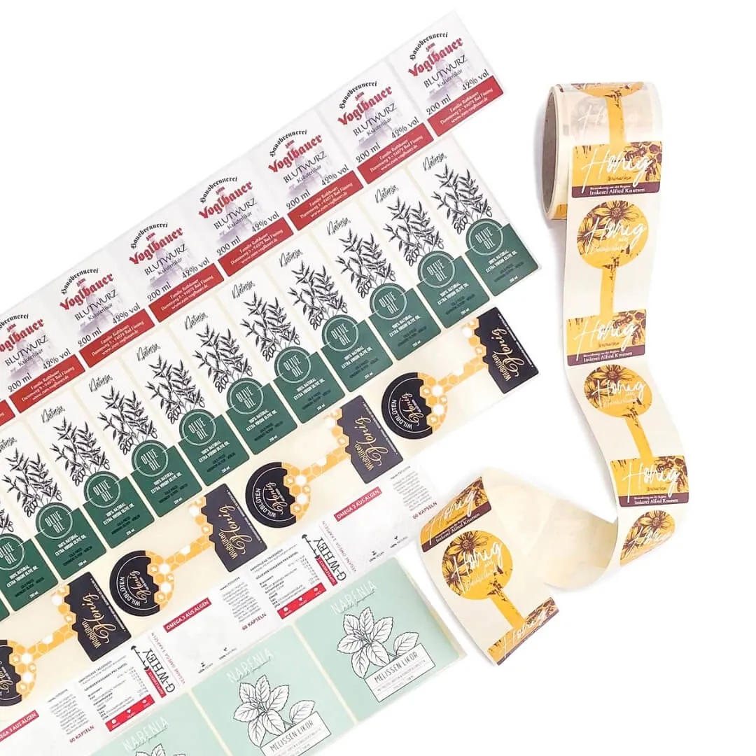 Alle Materialien für Rollenetiketten