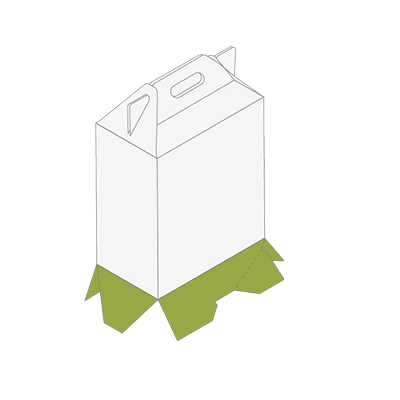 Tragegriffschachtel mit Automatikboden