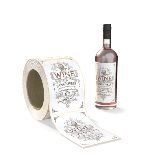 Wine labels textured paper white